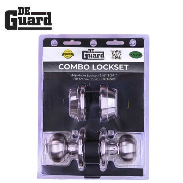 Premium Combo Lockset - Knob & Deadbolt -  Entrance - Stainless Steel - Retail Packaging - KW1 / SC1 - Grade 3 - UHS Hardware